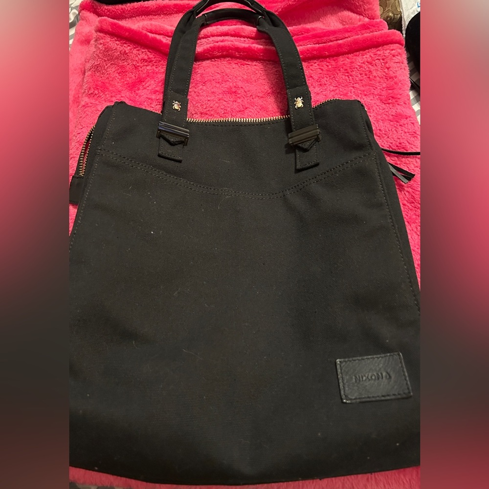 Nixon Black Canvas Tote Bag